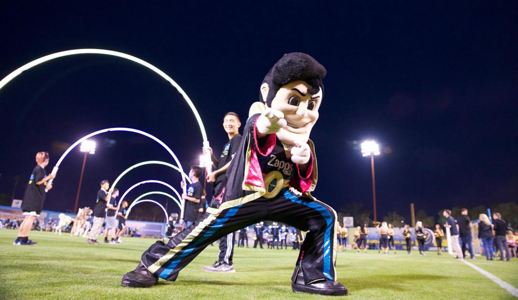 Lights FC Mascot Cash the Soccer Rocker - Las Vegas Lights FC