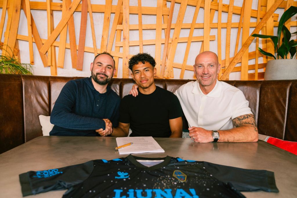 Left: Las Vegas Lights FC Sporting Director Gianleonardo Neglia
Center: Vaughn Covil
Right: Vaughn Covil's agent