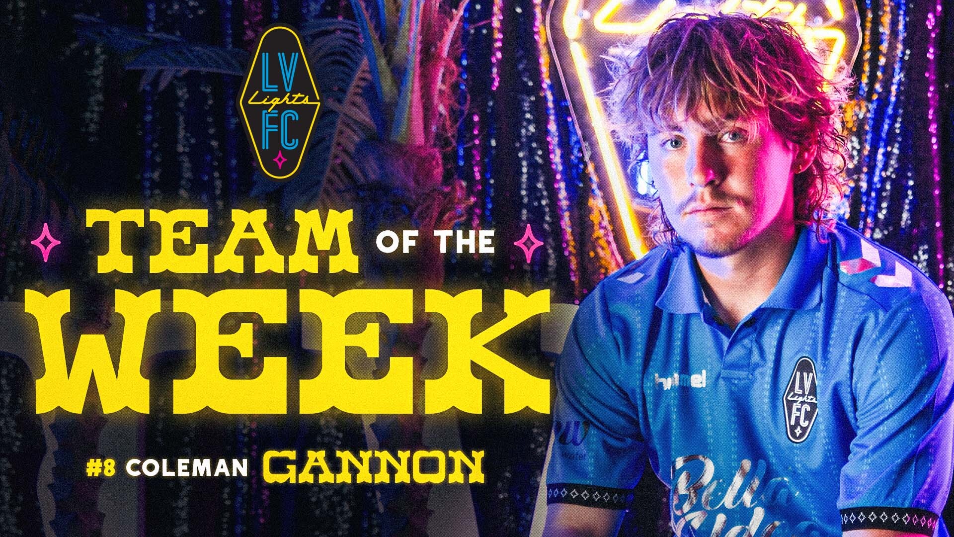 Coleman Gannon, centrocampista de Las Vegas Lights FC, nombrado miembro del Equipo de la Semana de la USL Championship en la 25ª semana imagen destacada