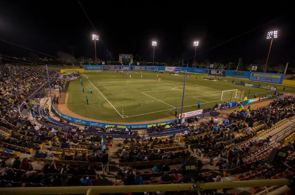 Las Vegas Lights FC match under the lights at Cashman Field